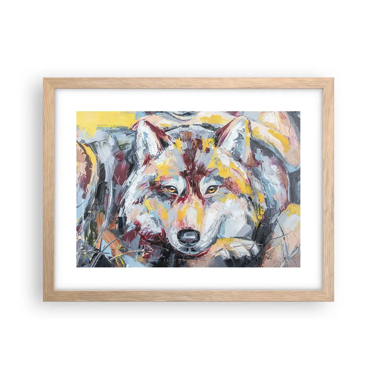 Plakat i ramme af lyst egetræ - Fred blandt kære - 40x30 cm