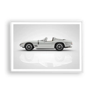 Plakat i hvid ramme - Løftet om sjov - 100x70 cm