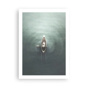 Plakat - På tværs af en månelyst sø - 50x70 cm