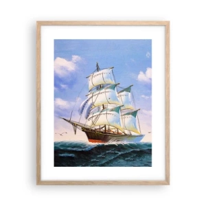 Plakat i ramme af lyst egetræ - Stolt med vinden - 40x50 cm