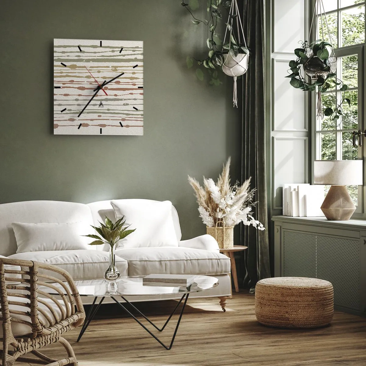 Vægur, Uret - Musikalsk farvenotation - 30x30 cm