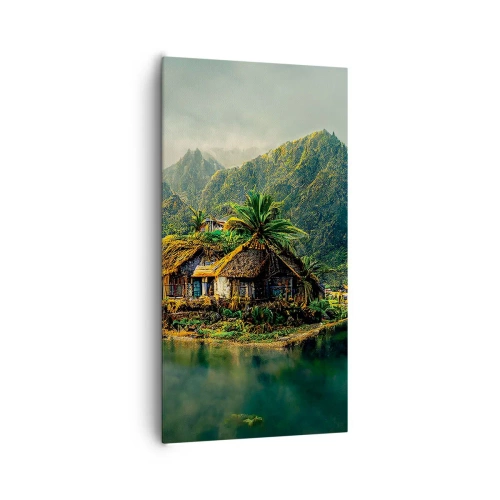 Lærredstryk - Billede på lærred - Tropisk paradis - 65x120 cm