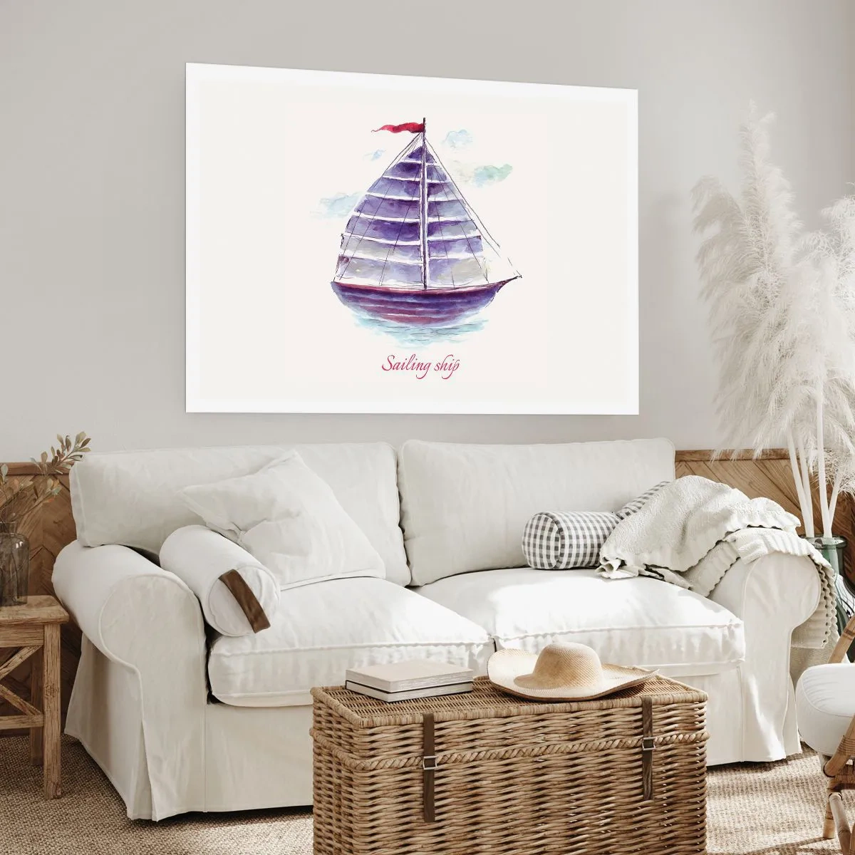 Plakat - Fulde sejl og roligt vand - 100x70 cm