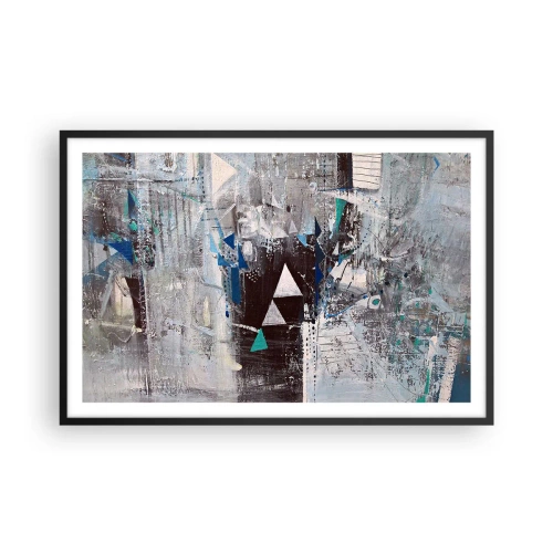 Plakat i sort ramme - Overordnet rækkefølge af trekanter - 91x61 cm