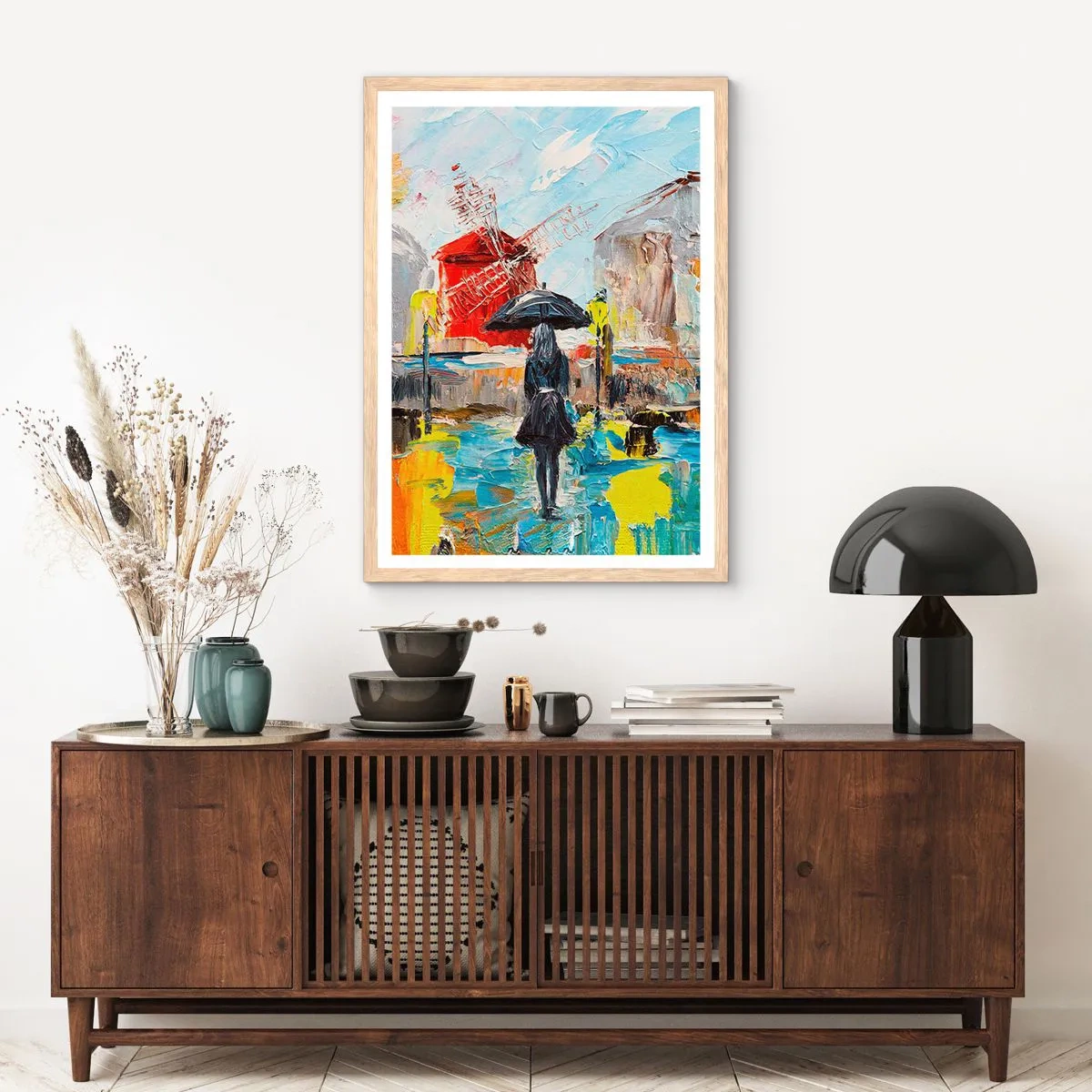Plakat i ramme af lyst egetræ - Parisiske legender - 30x40 cm
