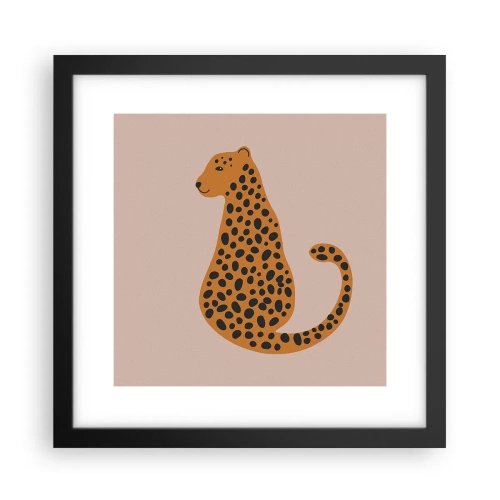 Plakat i sort ramme - Leopardprint er et moderigtigt mønster - 30x30 cm