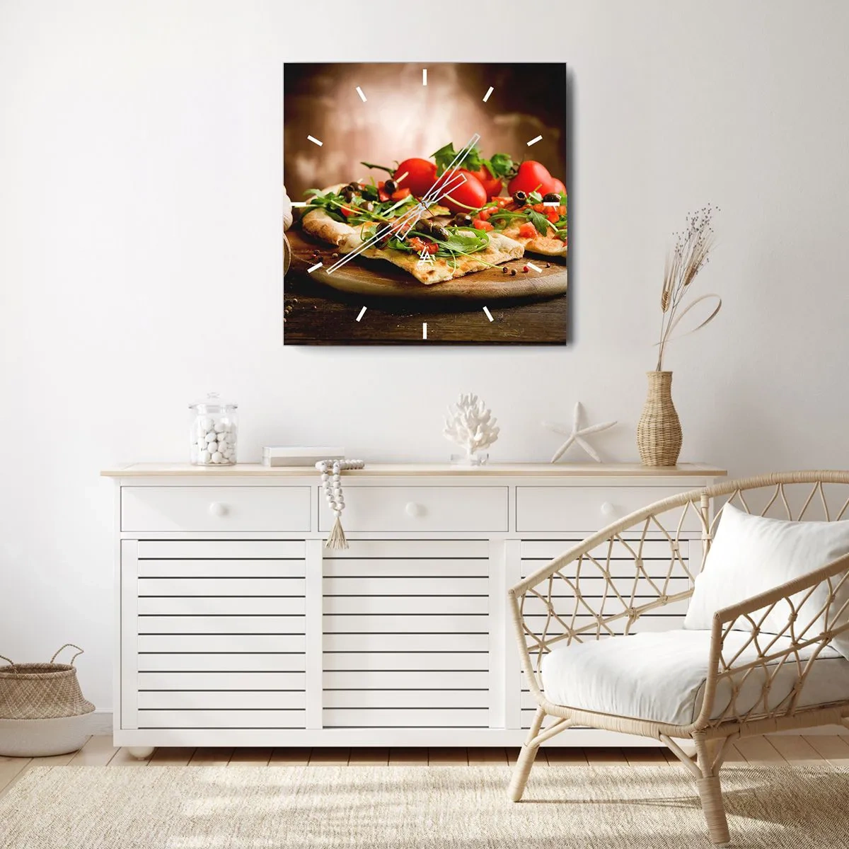 Vægur, Uret - Direkte fra ovnen og fra haven - 40x40 cm