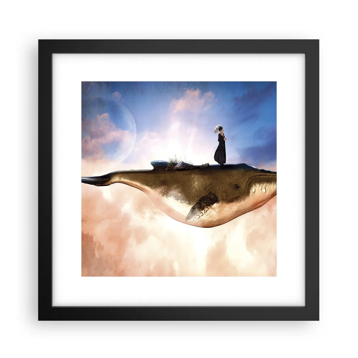 Plakat i sort ramme - En surrealistisk rejse - 30x30 cm
