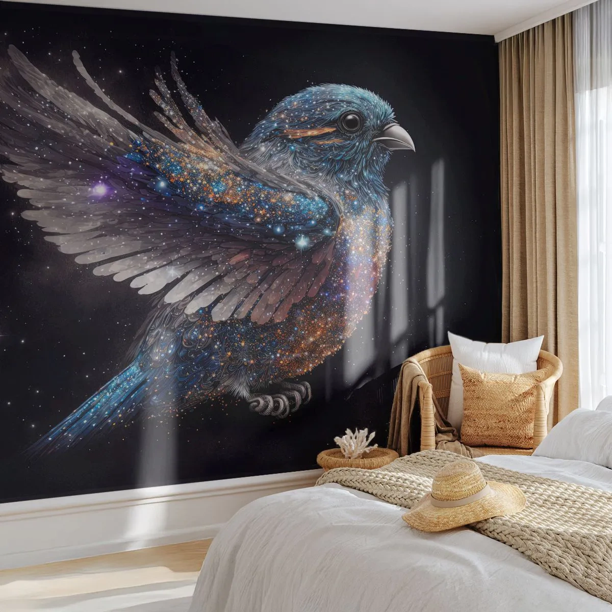 Fototapet Standard Eco - Diamantspurv - Fugl, Magi, Kosmos - 350x256 cm