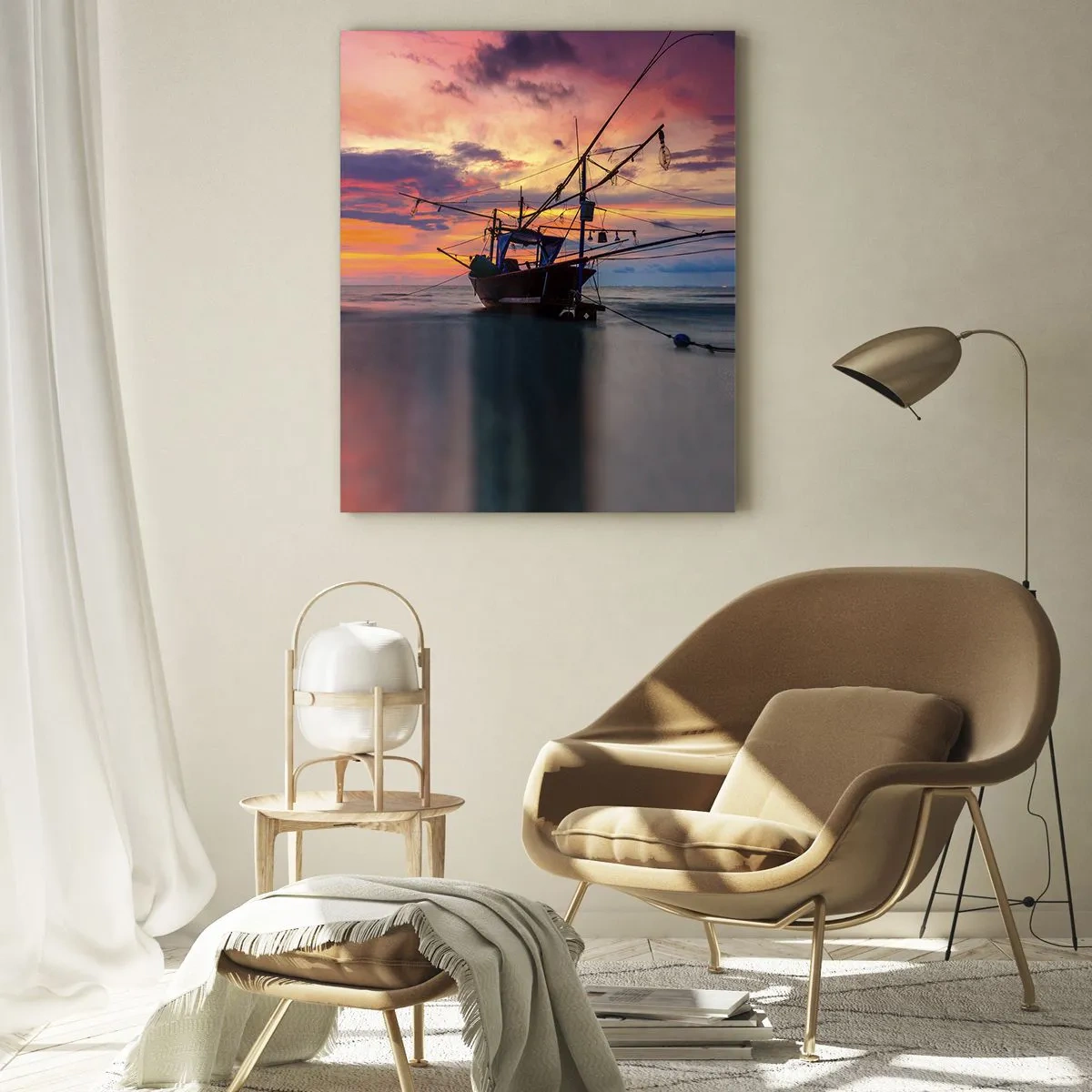 Billede på glas - En eksotisk aften - 50x70 cm