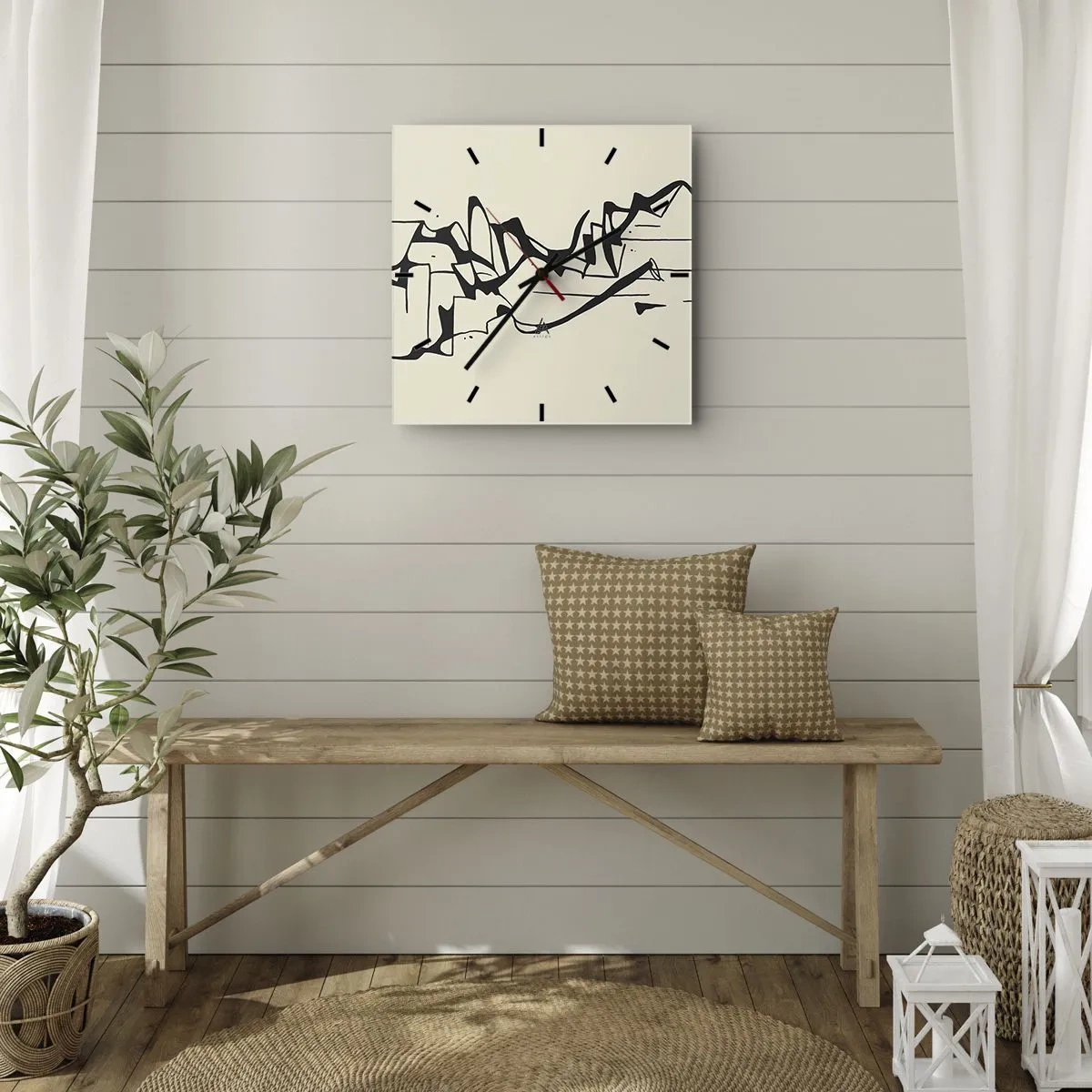 Vægur, Uret - Måske et landskab - 30x30 cm