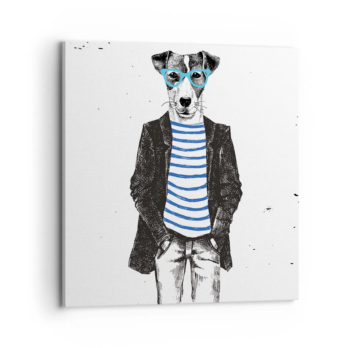 Lærredstryk - Billede på lærred - En charme til hunden - 70x70 cm