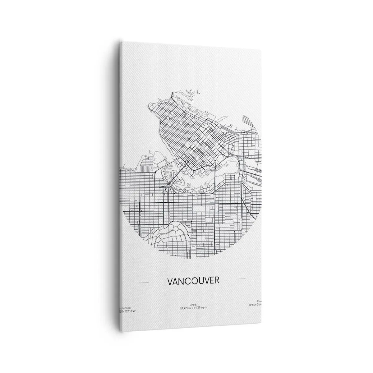 Lærredstryk - Billede på lærred - Anatomi af Vacouver - 55x100 cm