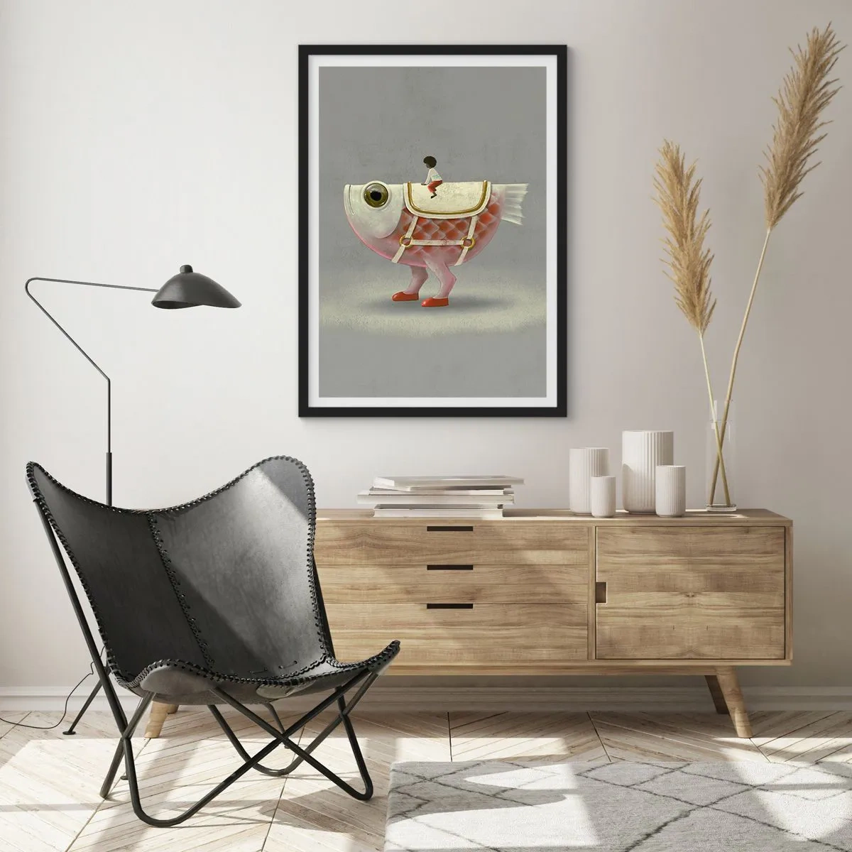 Plakat i sort ramme - Rybonski rytter - 61x91 cm