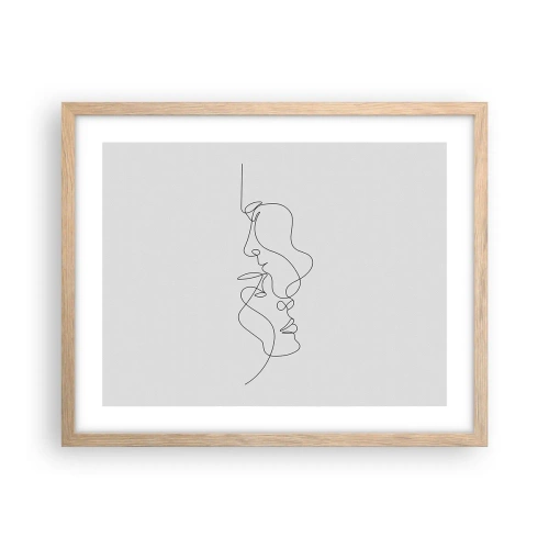 Plakat i ramme af lyst egetræ - Gløderne af glubende begær - 50x40 cm