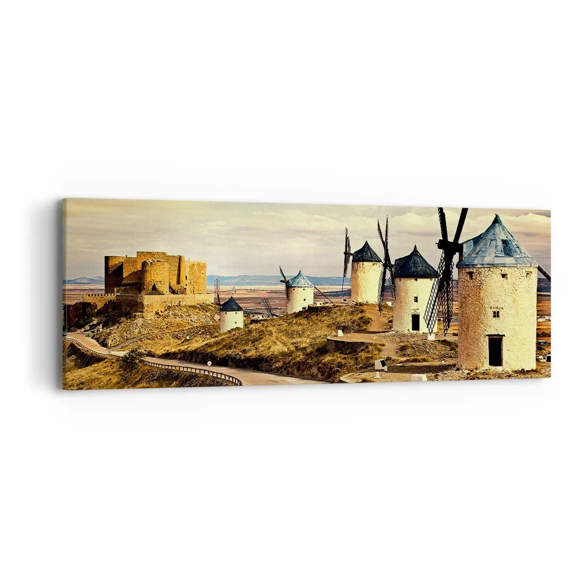 Lærredstryk - Billede på lærred - Don Quixote er ved at dukke op - 90x30 cm