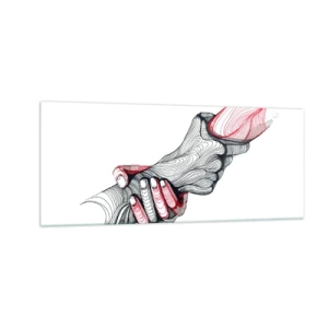 Billede på glas - Du er i gode hænder - 100x40 cm