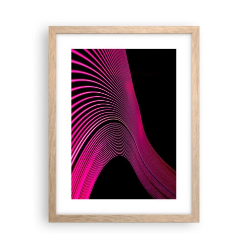 Plakat i ramme af lyst egetræ - En allé af lys - 30x40 cm