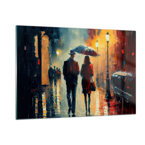 Billede på glas - Urban kærlighedshistorie - 120x80 cm