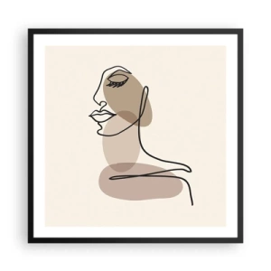 Plakat i sort ramme - Lytter til sig selv - 60x60 cm