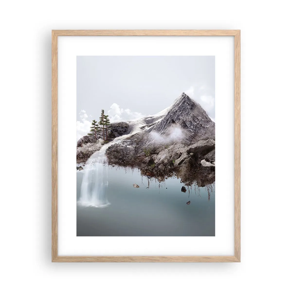 Plakat i ramme af lyst egetræ - Set gennem en surrealists øjne - 40x50 cm