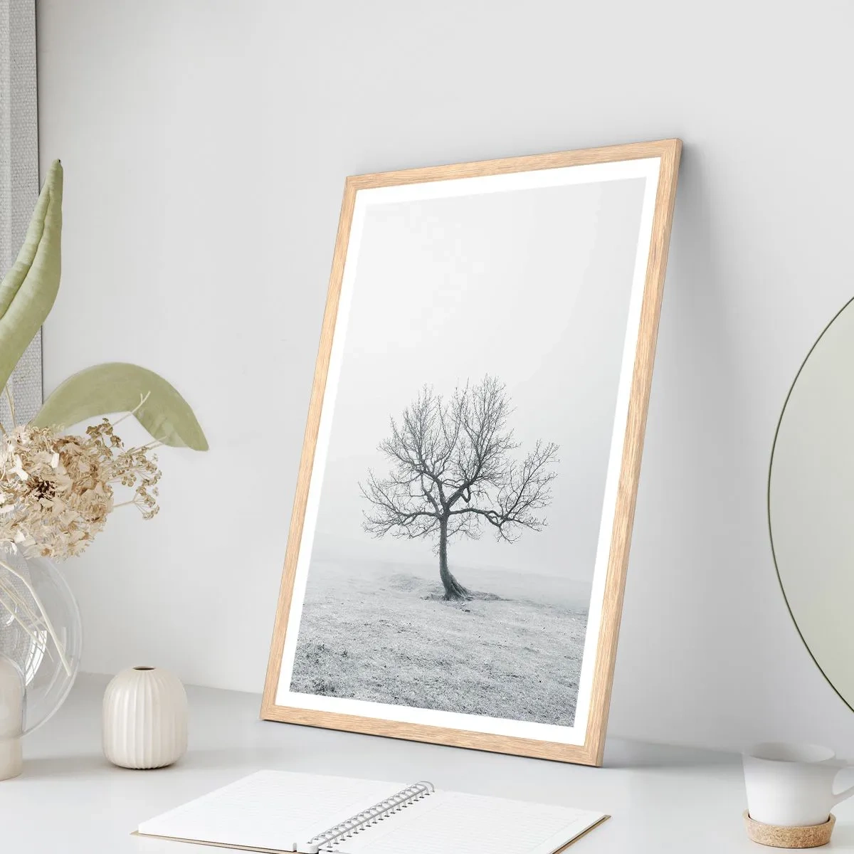 Plakat i ramme af lyst egetræ - Mod intetheden - 50x70 cm