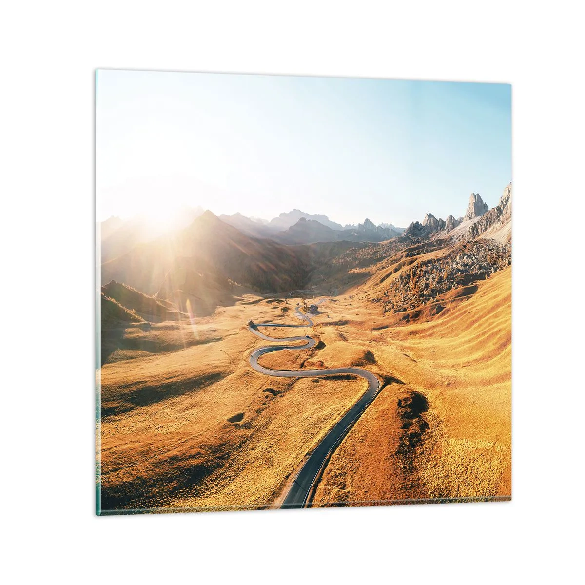 Billede på glas - I en gylden dal - 50x50 cm