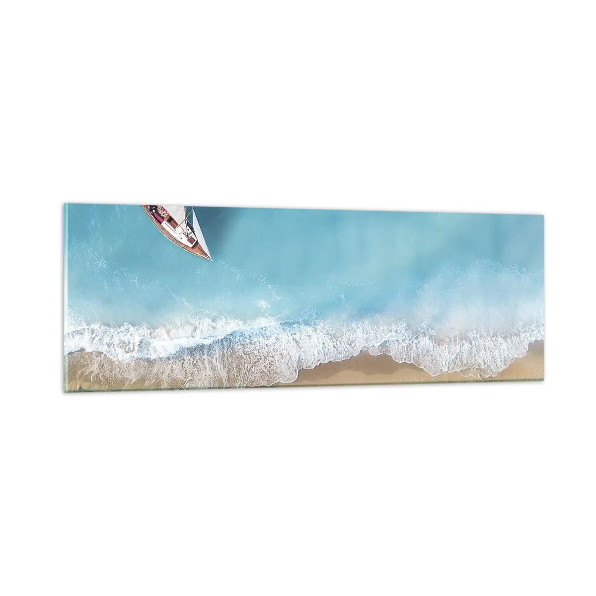 Billede på glas - På grænsen mellem blå og guld - 90x30 cm