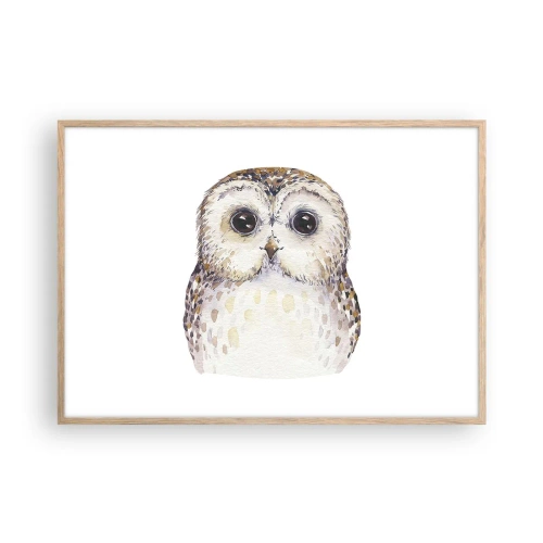 Plakat i ramme af lyst egetræ - Se mig i øjnene - 100x70 cm