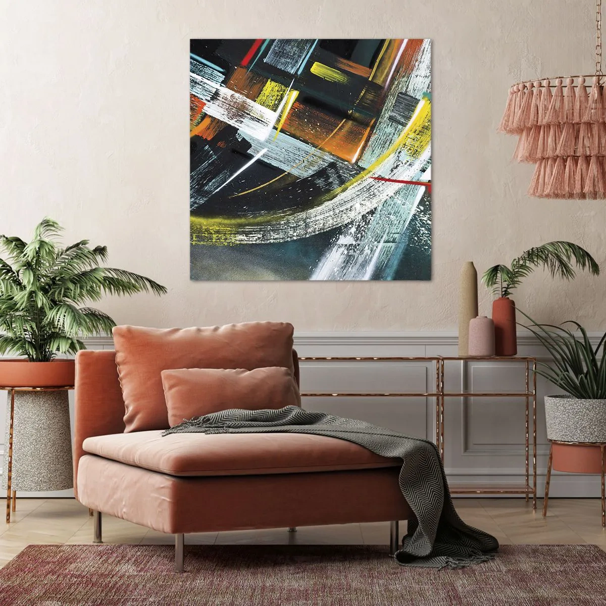 Lærredstryk - Billede på lærred - Bevægelsesenergi - 70x70 cm