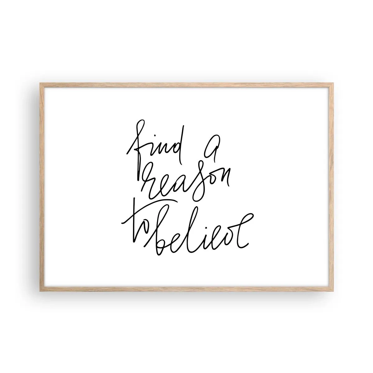 Plakat i ramme af lyst egetræ - Det er muligt - 100x70 cm