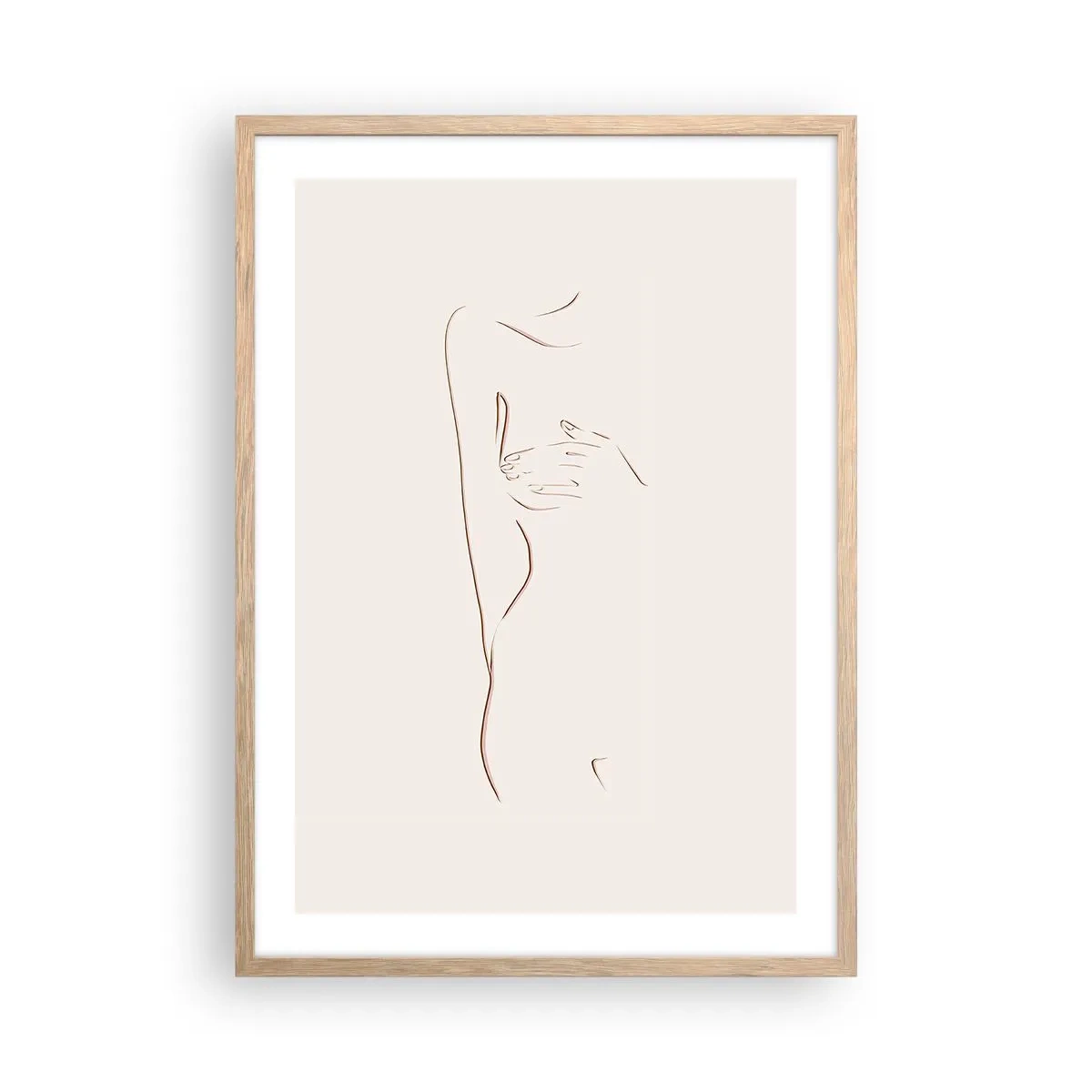 Plakat i ramme af lyst egetræ - Begærets form - 50x70 cm