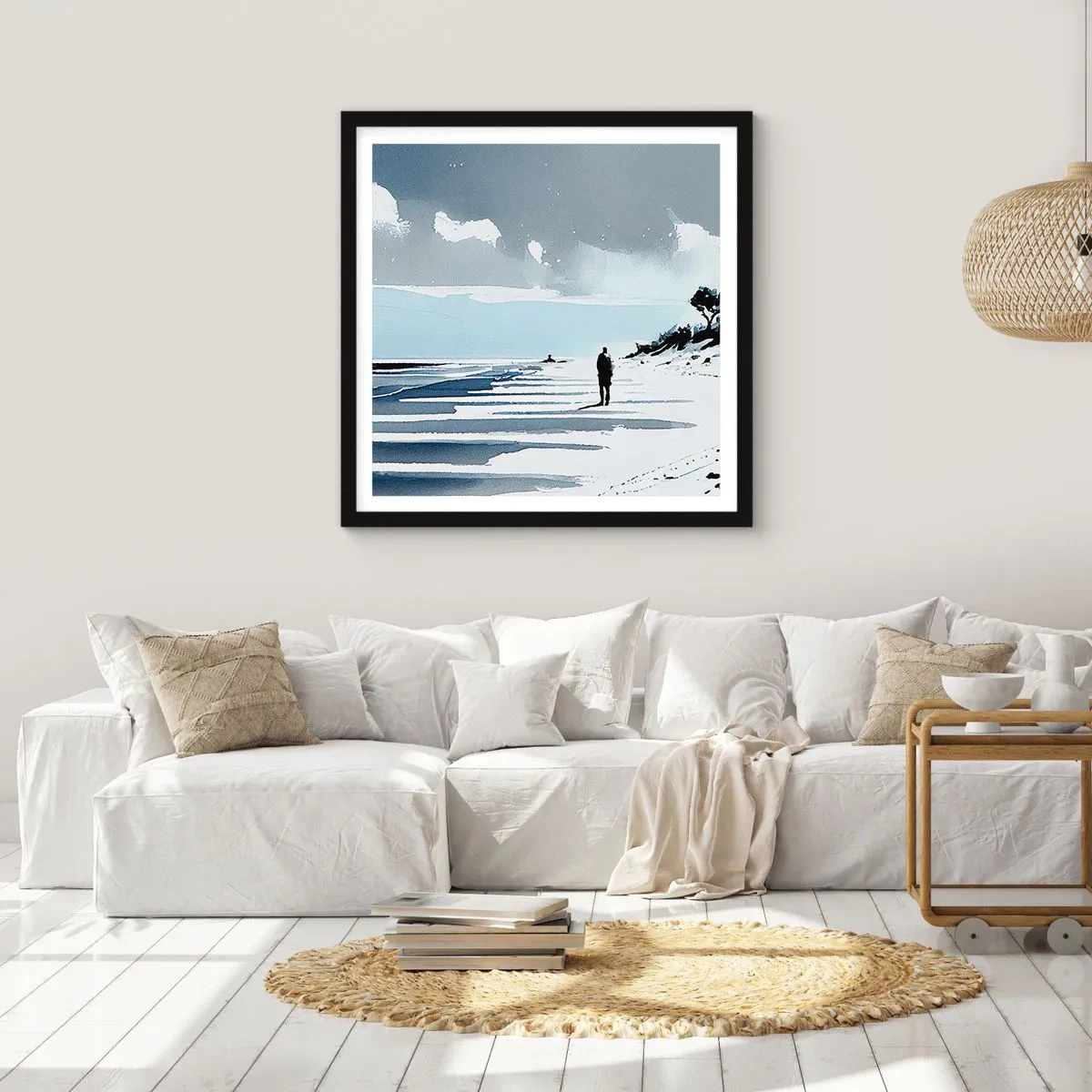 Plakat i sort ramme - Alene - 60x60 cm
