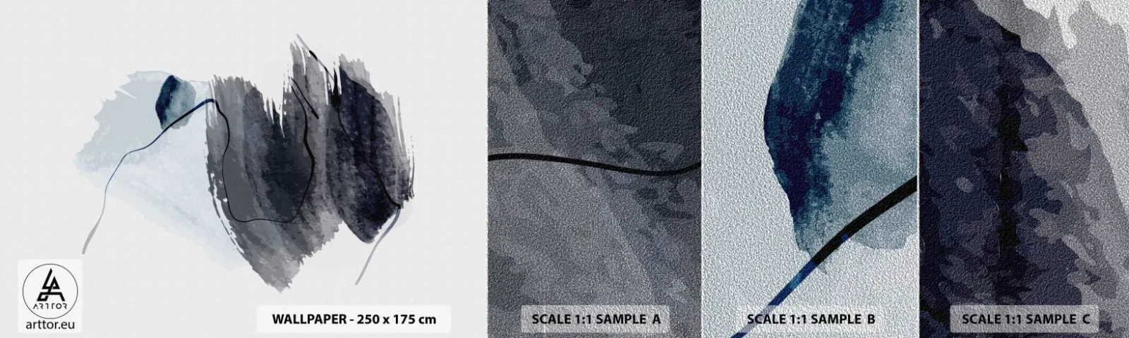 Prøve Fototapet Premium Sand - Intensitet og bevægelse - Abstraktion, Stykke, Maleri - 100x30 cm