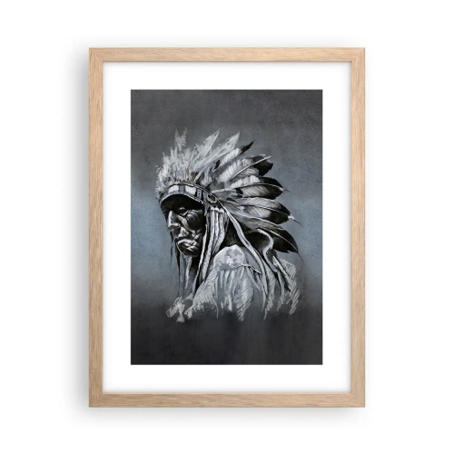 Plakat i ramme af lyst egetræ - Tilbage til rødderne - 30x40 cm