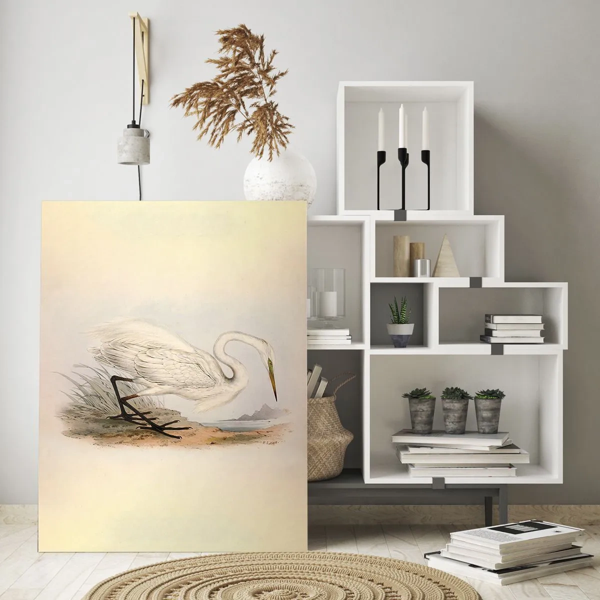 Billede på glas - Dame på sivene - 50x70 cm