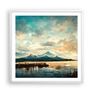 Plakat i hvid ramme - Under himlens beskyttelse - 60x60 cm