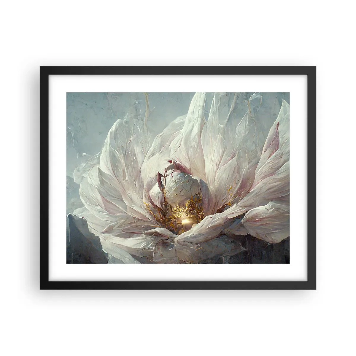 Plakat i sort ramme - Blomstrer en gang om hundrede år - 50x40 cm