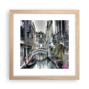 Plakat i ramme af lyst egetræ - I århundreder i tavs drømmeri - 30x30 cm