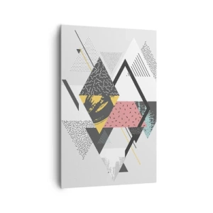Lærredstryk - Billede på lærred - Variation af trekanter og rhomber - 80x120 cm