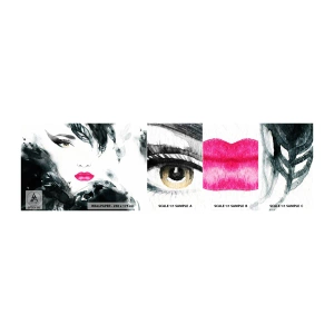 Prøve Fototapet Selvklæbende Deluxe Sticker - OBS! Femme fatale - Abstraktion, Kvindens ansigt, Portræt af en kvinde - 100x30 cm