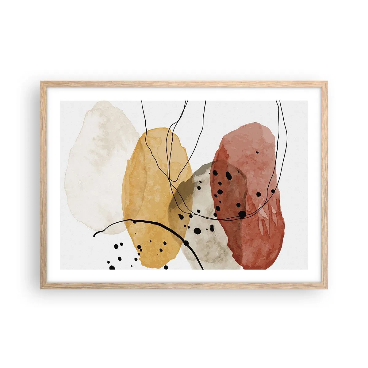 Plakat i ramme af lyst egetræ - Som lys, klar luft - 70x50 cm