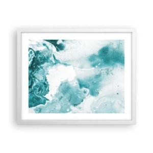 Plakat i hvid ramme - Blå oversvømmelsesflader - 50x40 cm