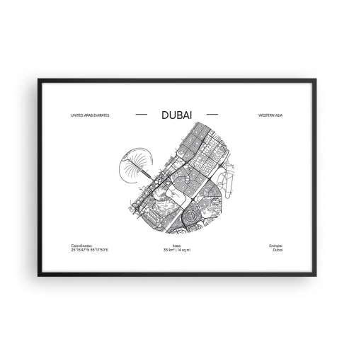 Plakat i sort ramme - Dubais anatomi - 100x70 cm