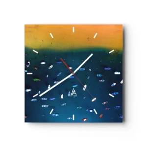 Vægur, Uret - En ferieleg - 40x40 cm