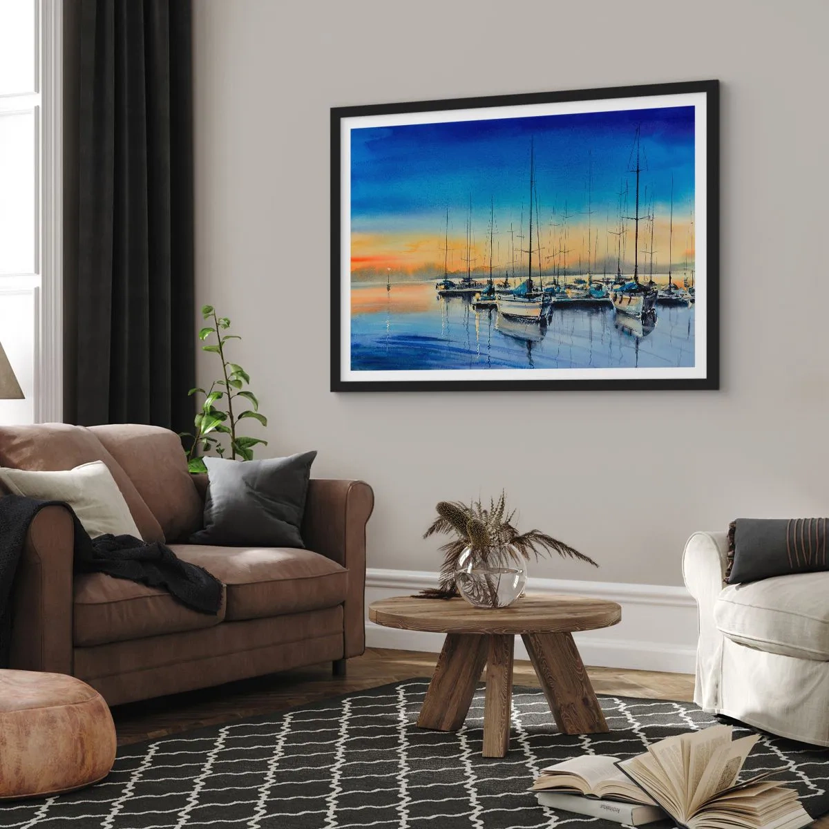 Plakat i sort ramme - Slutningen på en god dag - 100x70 cm