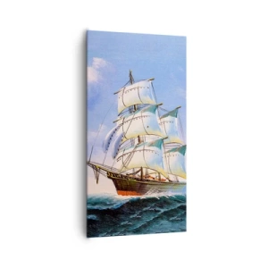 Lærredstryk - Billede på lærred - Stolt med vinden - 65x120 cm