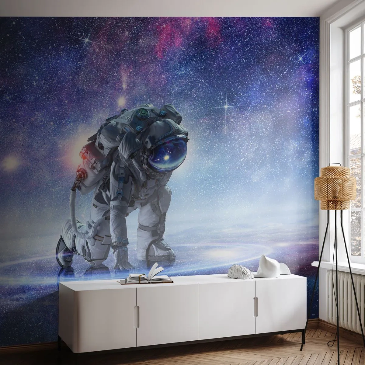 Fototapet Standard Eco - Den stjerneklare himmel over mig - Kosmonaut, Kosmos, Astronaut - 300x210 cm