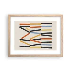 Plakat i ramme af lyst egetræ - Vandret komposition - 40x30 cm