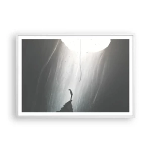 Plakat i hvid ramme - Der er altid en vej ud - 100x70 cm